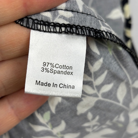 NWT Tuckernuck Women Verdant Iris ¾ Sleeve Mini Shirt Dress Sz M Black Cotton - Picture 10 of 16